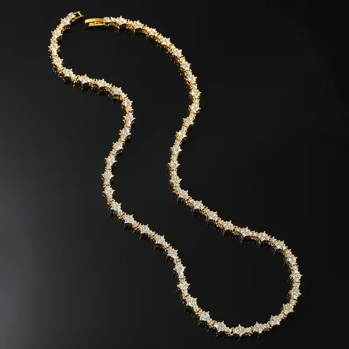 Collana Tennis a Cluster Classica | Oro