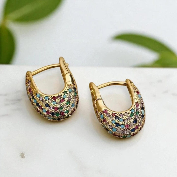 Orecchini Chic Colorati con Inlay di Cristallo