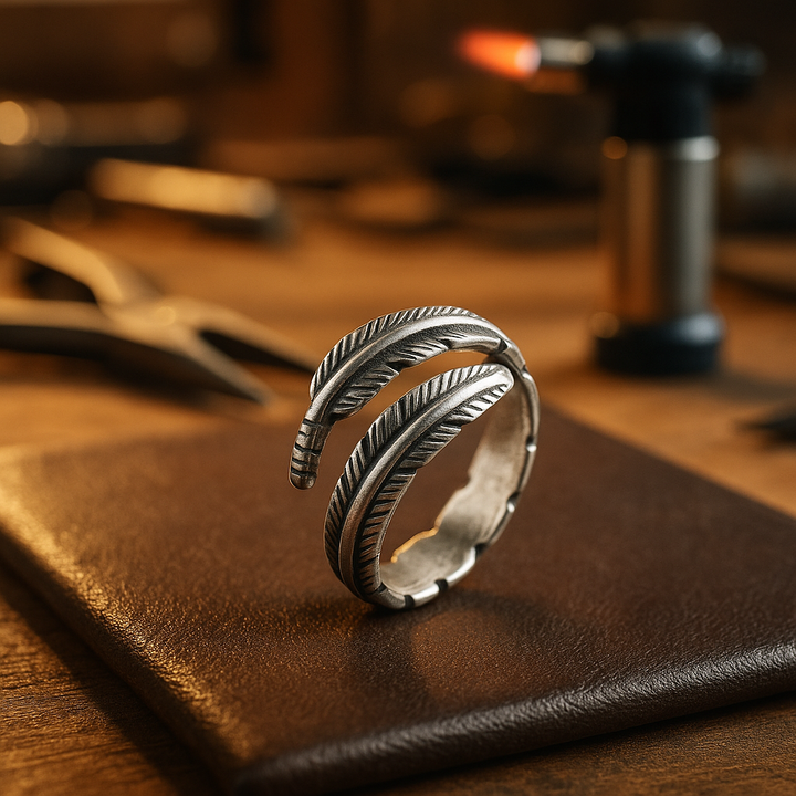 Piuma Di Un Angelo - Anello Memoriale Regolabile