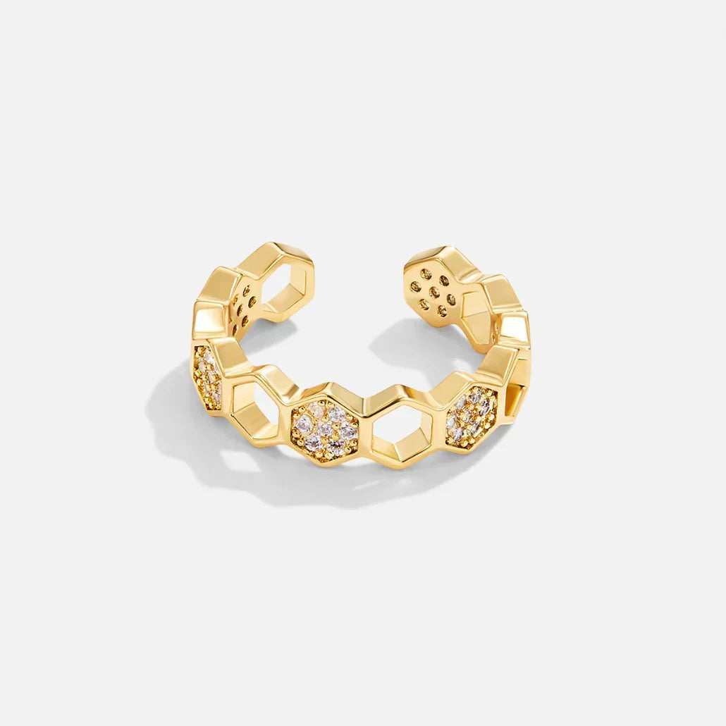 Anello a Nido d'Api in Cristallo | Oro