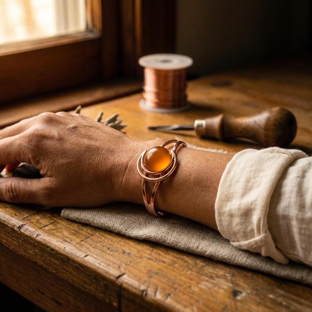 Bracciale in Rame Arancione di Lucia & Mila