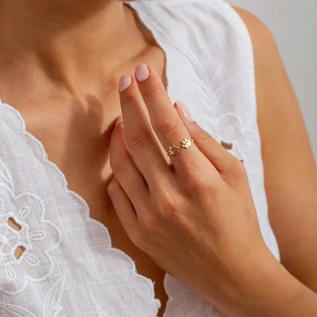 Anello Personalizzato con Iniziale dell'Animale