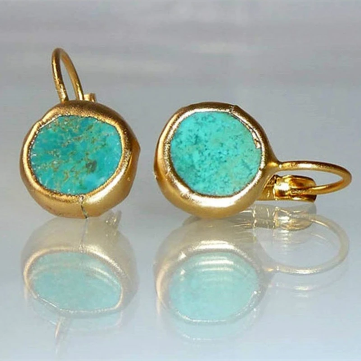 Orecchini color oro con Turchese