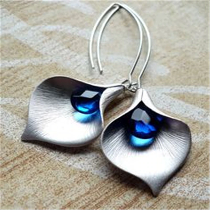 Orecchini in Pietra Blu color argento