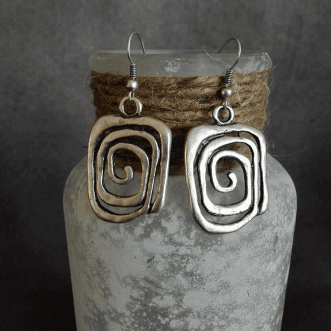 Orecchini Vintage a Spirale color argento