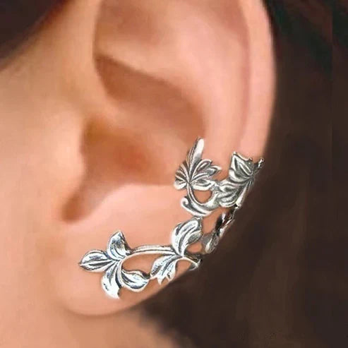 Orecchini Vintage color argento a Foglia