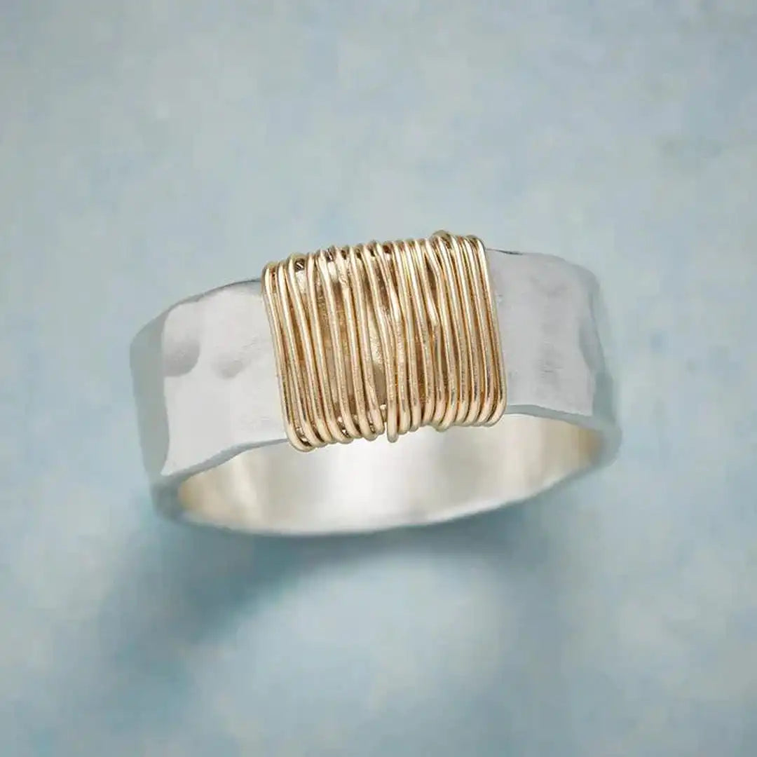 Anello color argento Vintage Golden Threads