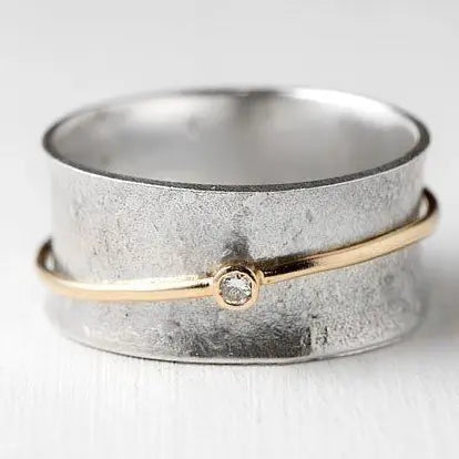 Anello color argento con Zirconia Vintage Golden Line