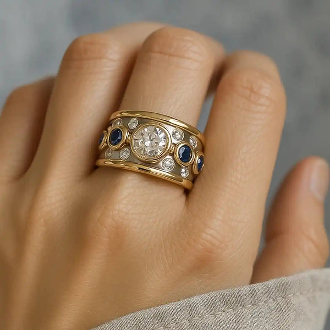 Anello Incastonato in Zirconia Cubica Vintage