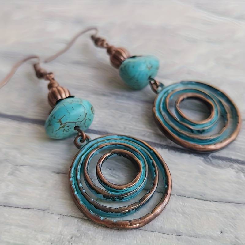 Orecchini a spirale turchesi vintage