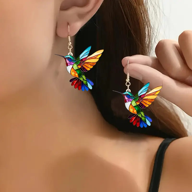 Orecchini Colorati a Colibrì