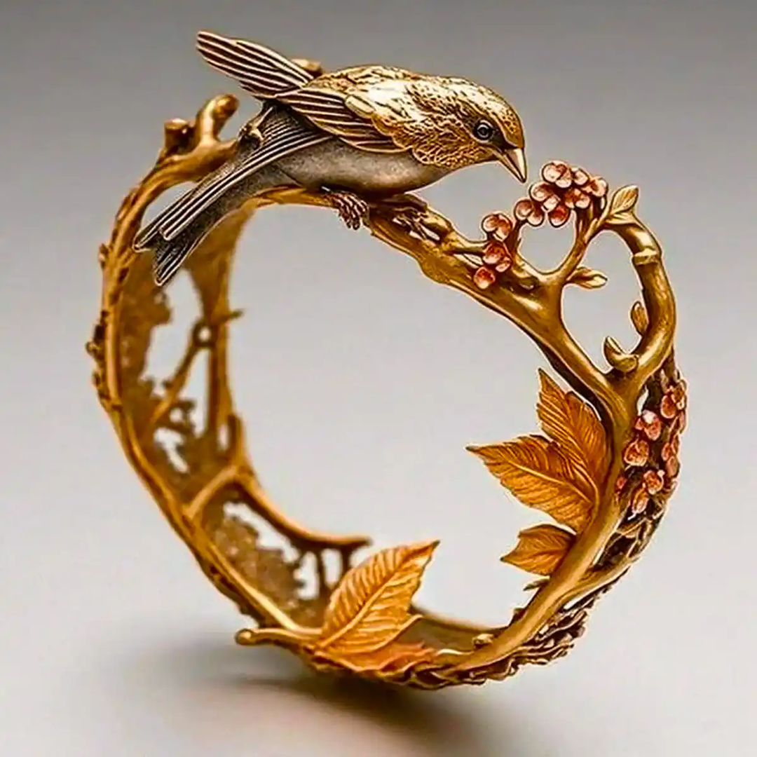 Anello color oro Vintage Colibrì