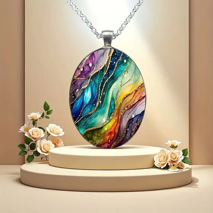 Collana di Pietre Colorate e Rotonde