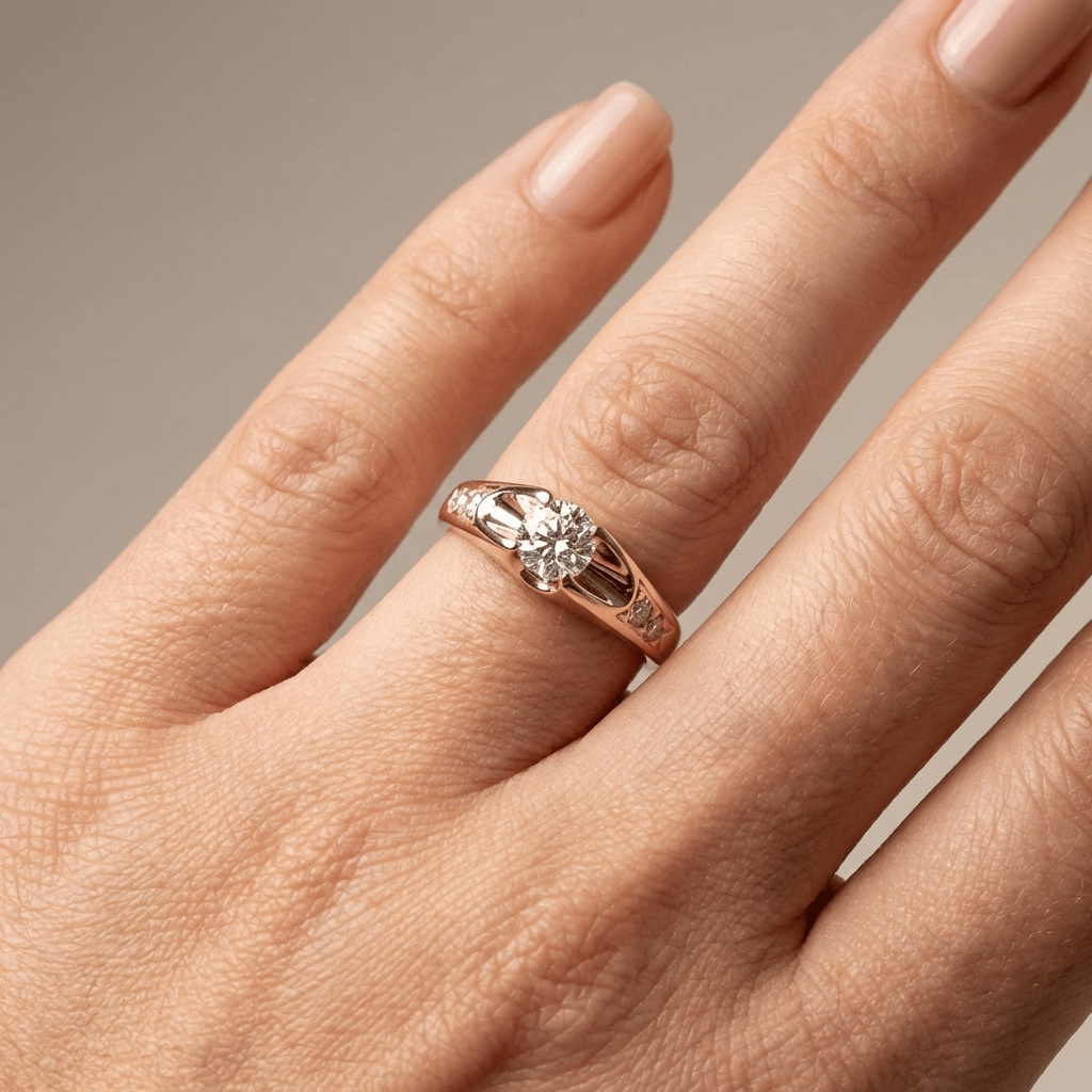 ANELLO SOLITARIO IN ZIRCONIA ORO ROSA CLASSICO