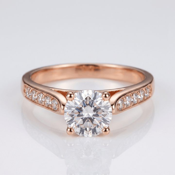 ANELLO CLASSICO TONDO IN ZIRCONIA ORO ROSA