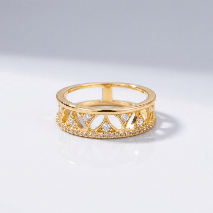 ANELLO color oro CON CORONA DI CRISTALLO - (REGOLABILE)
