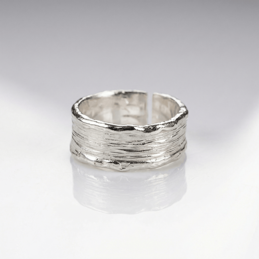ANELLO DUE TONI color oro E ARGENTO FATTO A MANO - (REGOLABILE)