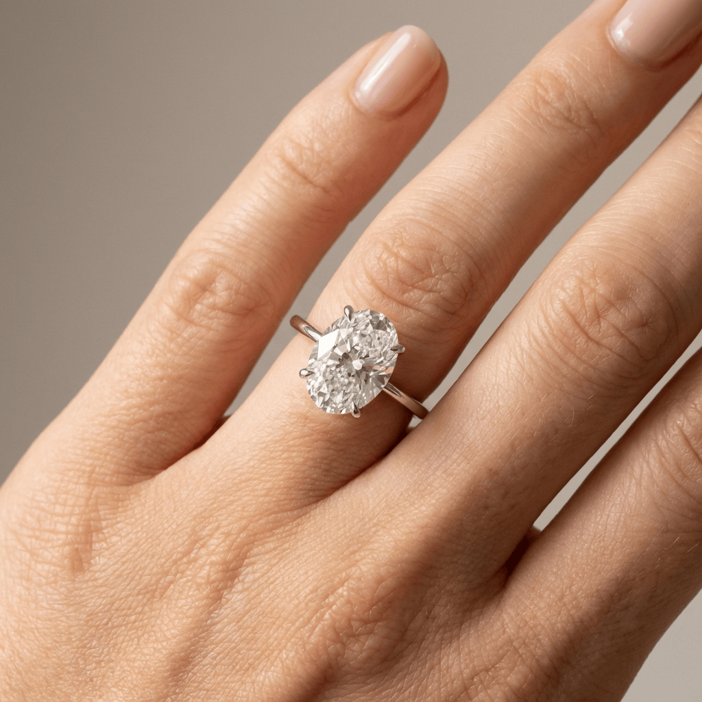ANELLO SOLITARIO CON Zirconia OVALE