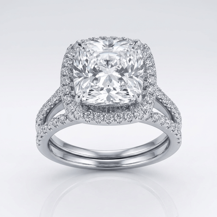 ANELLO HALO IN ZIRCONIA ARGENTO