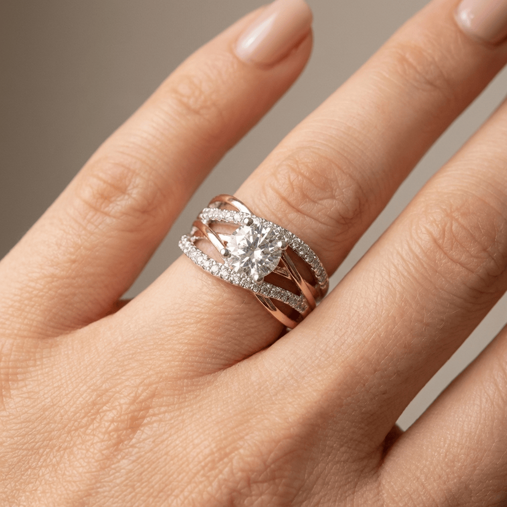 ANELLO INCROCIATO IN Zirconia ROSE GOLD