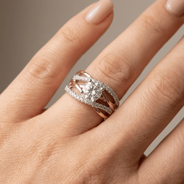 ANELLO INCROCIATO IN Zirconia ROSE GOLD