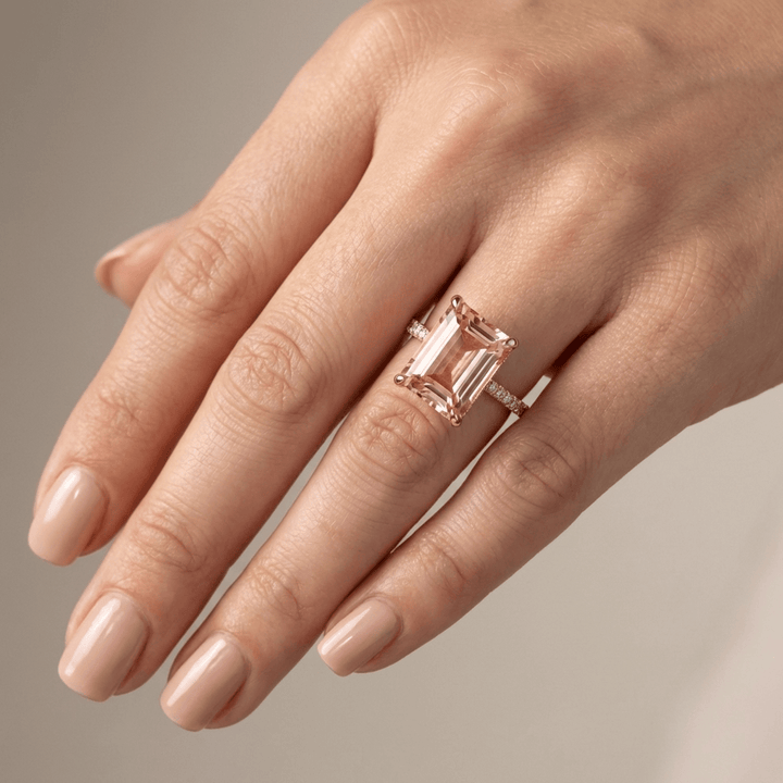 ANELLO IN MORGANITE ROSE GOLD PAVE