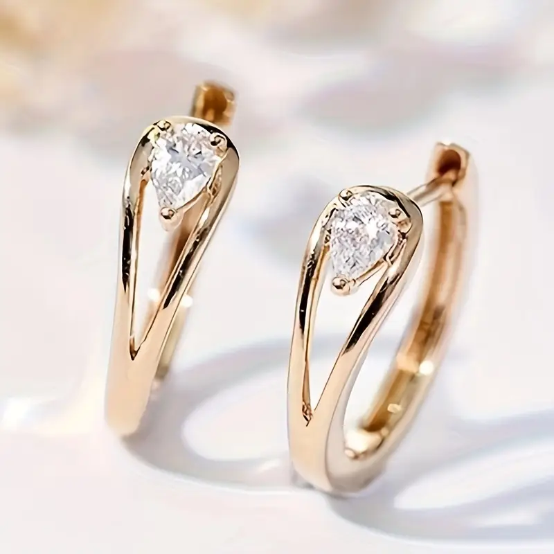 Orecchini Golden Drop in Zirconia