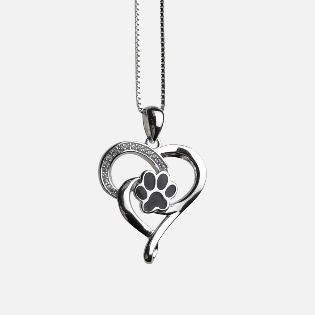 Collana Infinita in Acciaio Inossidabile con Cuore e Zampa