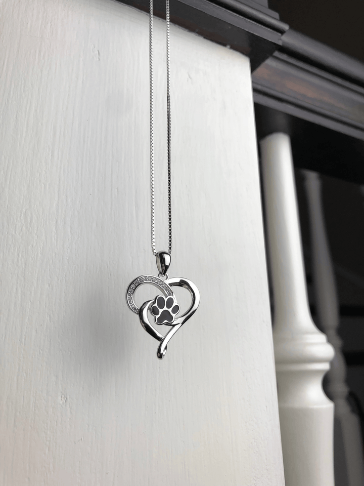 Collana Infinita in Acciaio Inossidabile con Cuore e Zampa