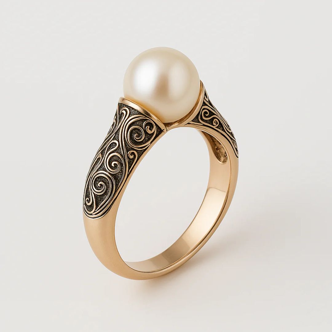 Anello Vintage in Perla e color oro