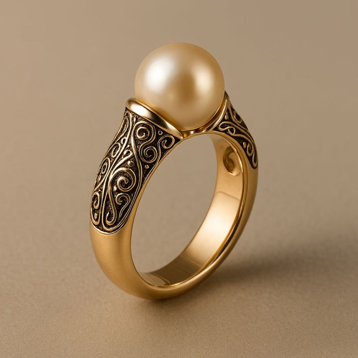 Anello Vintage in Perla e color oro