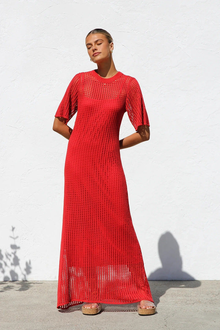 ESSENZIALE - Abito Maxi all'Uncinetto Airlie - Naturale