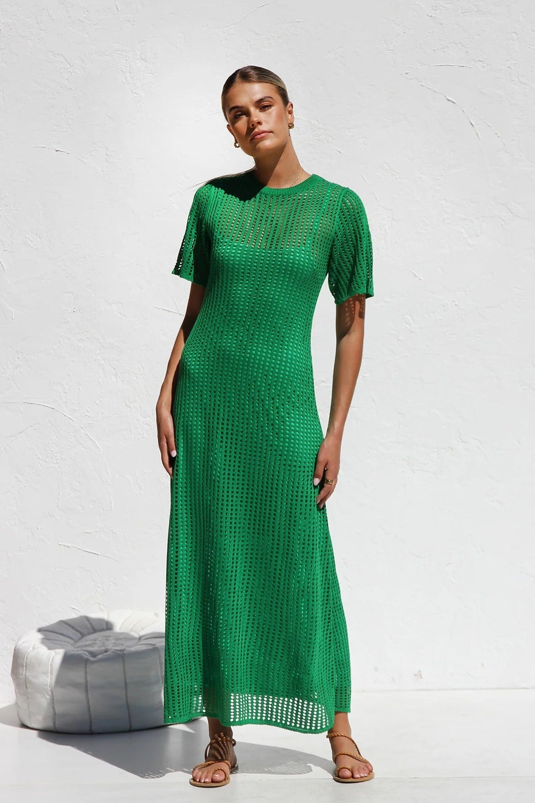 ESSENZIALE - Abito Maxi all'Uncinetto Airlie - Naturale