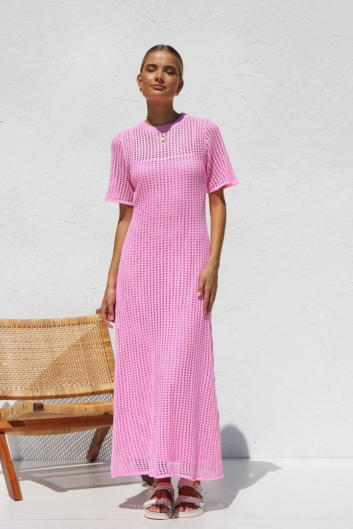 ESSENZIALE - Abito Maxi all'Uncinetto Airlie - Naturale