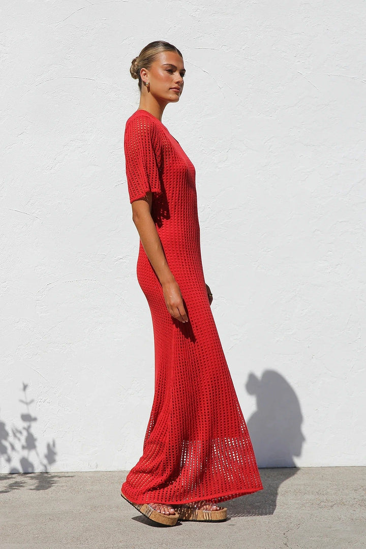 ESSENZIALE - Abito Maxi all'Uncinetto Airlie - Naturale