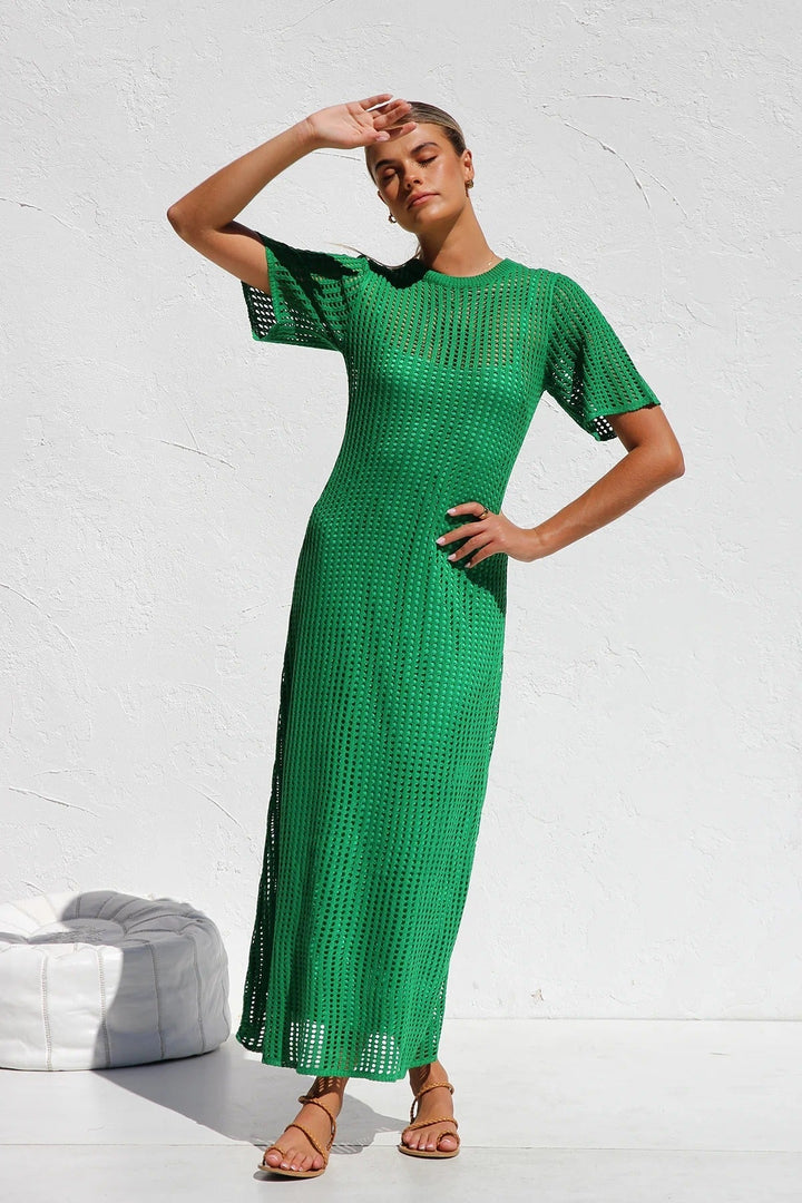 ESSENZIALE - Abito Maxi all'Uncinetto Airlie - Naturale