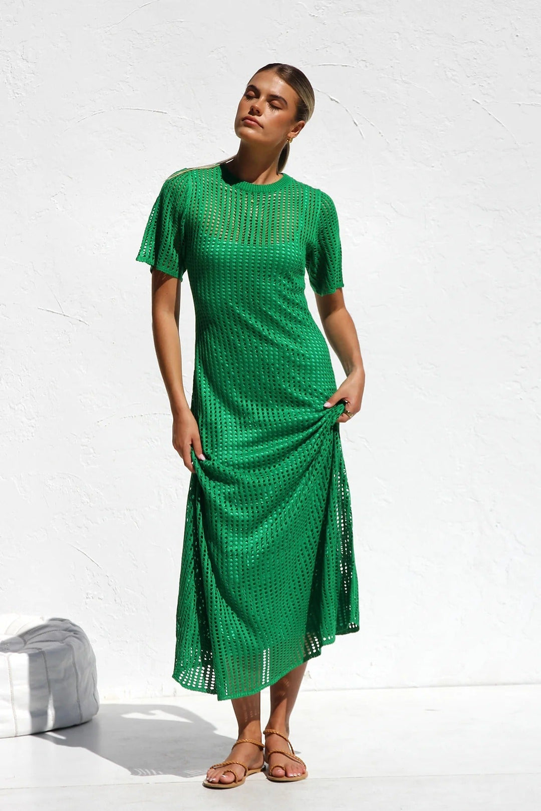 ESSENZIALE - Abito Maxi all'Uncinetto Airlie - Naturale