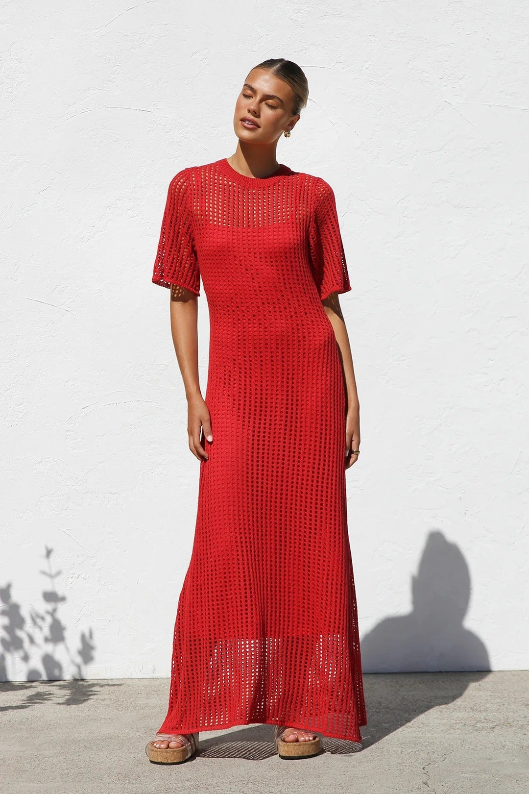 ESSENZIALE - Abito Maxi all'Uncinetto Airlie - Naturale
