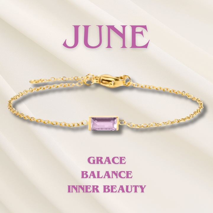 Bracciale con Pietra del Mese di Nascita Heartline