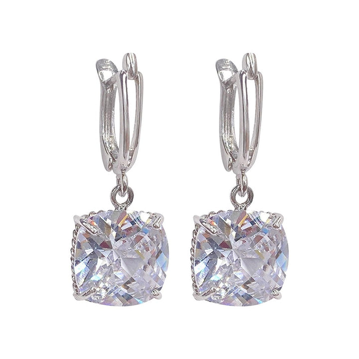 Orecchini a Goccia in Zirconia e color oro Bianco