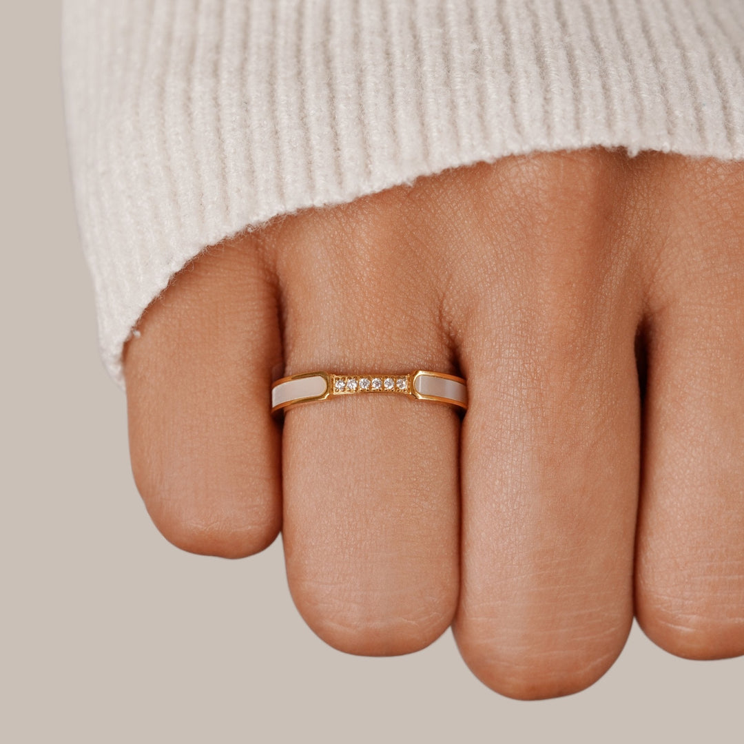 Unità - Anello in Perla e Cristallo