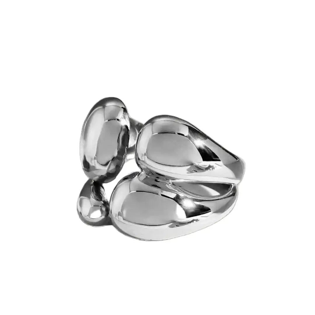 Anello impilabile color oro e color argento bicolore