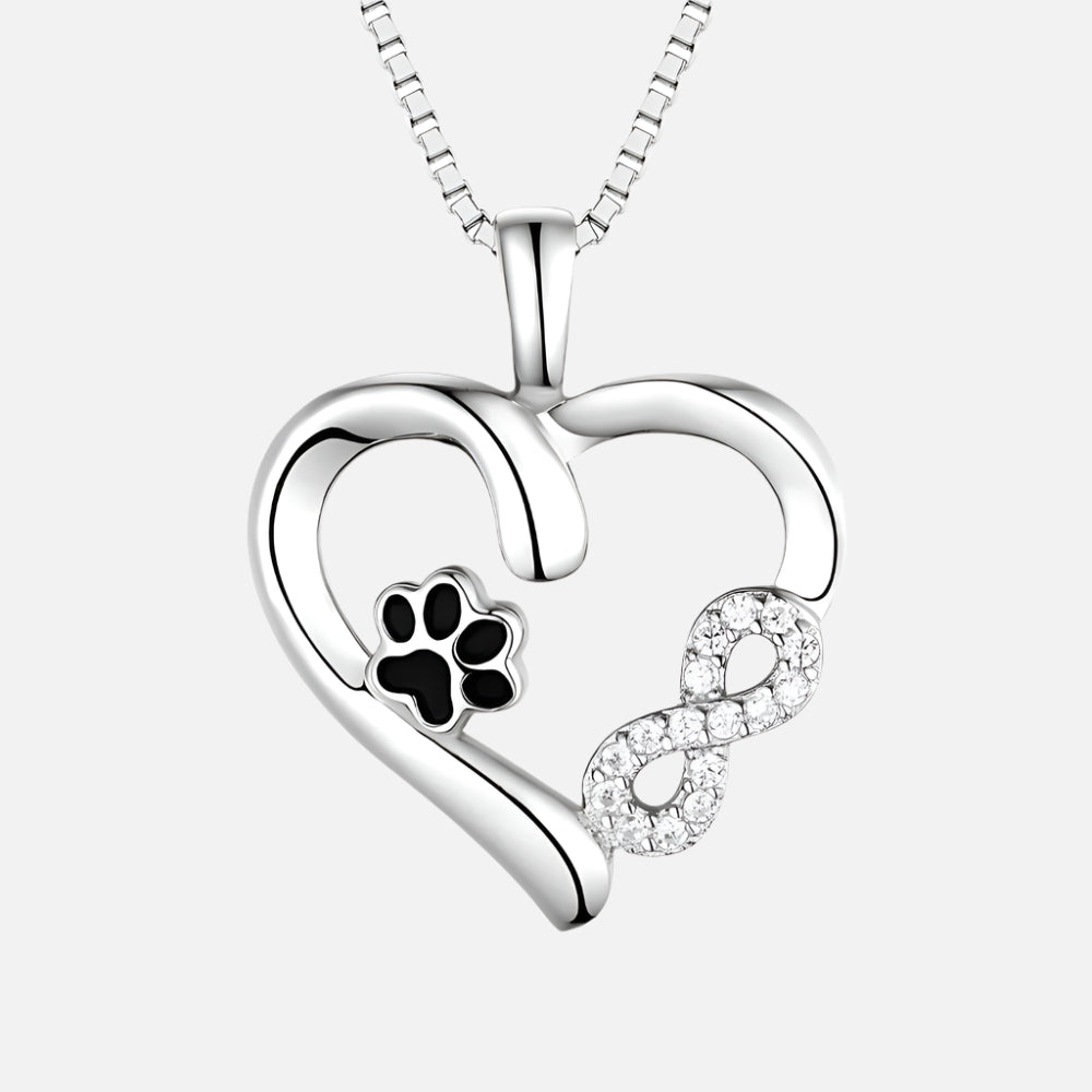 Collana con Zampa e Cuore con Charm Infinito