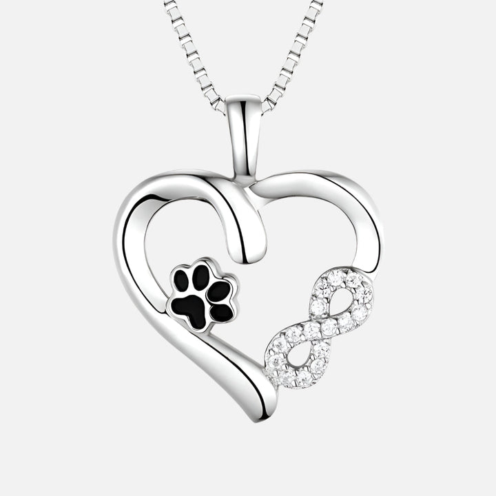 Collana con Zampa e Cuore con Charm Infinito