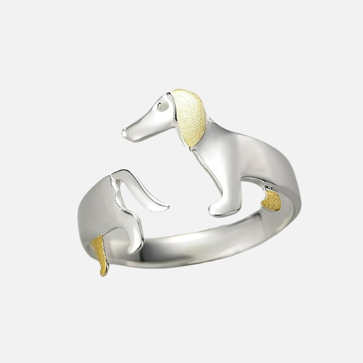Anello color argento a Forma di Bassotto – Misura Regolabile