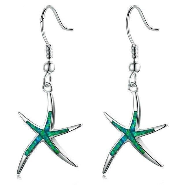 Orecchini a Stella Marina in Opale e color argento