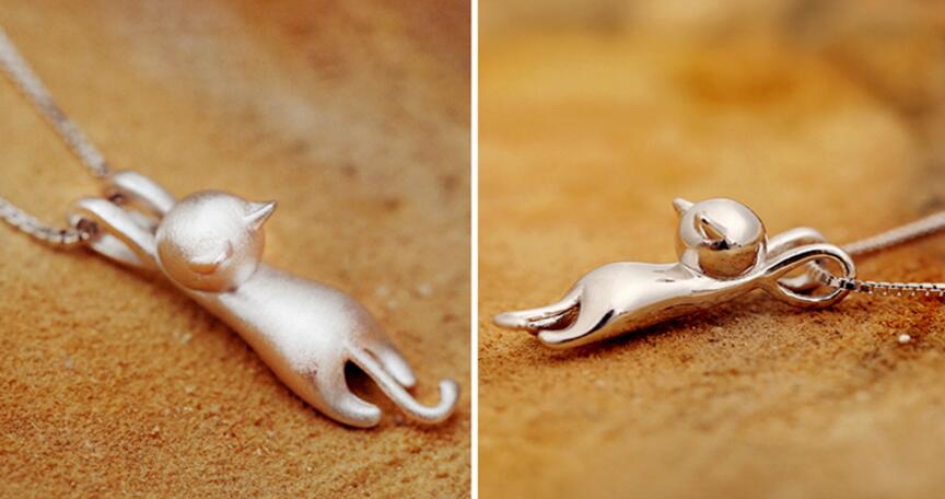Collana con Gattino Giocoso color argento