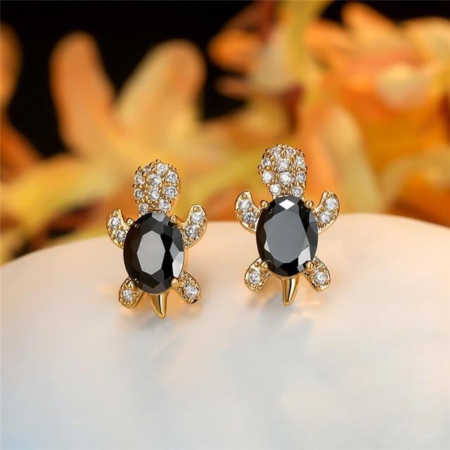Orecchini a forma di Tartaruga Marina in Zirconio e color argento