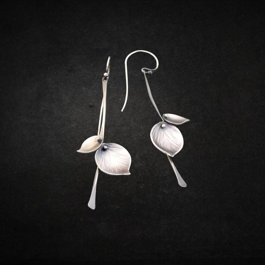 Orecchini Vintage Foglia color argento