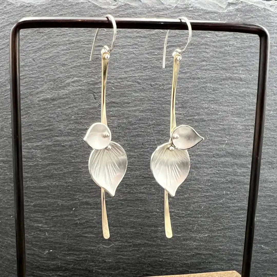 Orecchini Vintage Foglia color argento